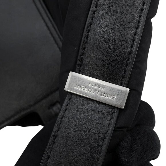 SAINT LAURENT PARIS Rive Gauche bucket bag Nylon/Leather Black 710261 - Picture 7 of 15